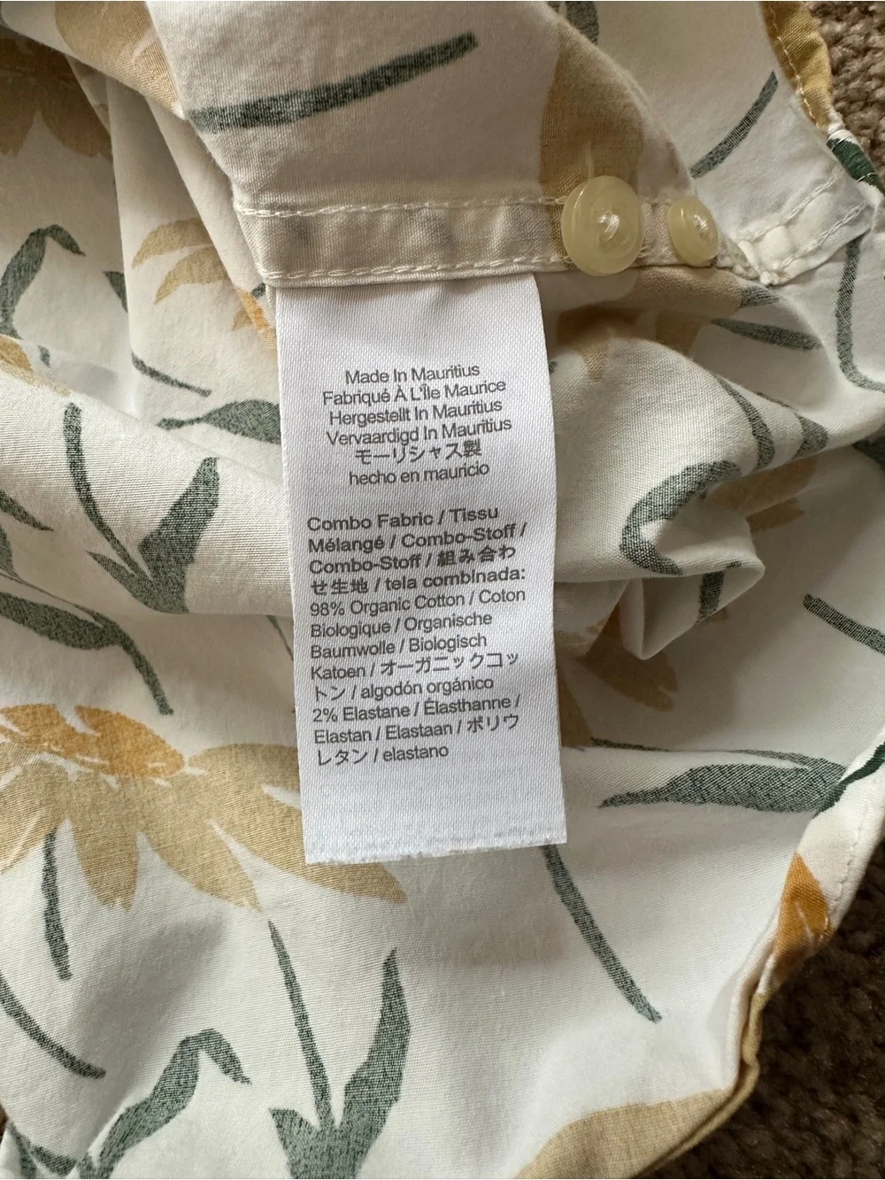 J.Crew Floral Short-Sleeve Shirt - Yellow Floral on White